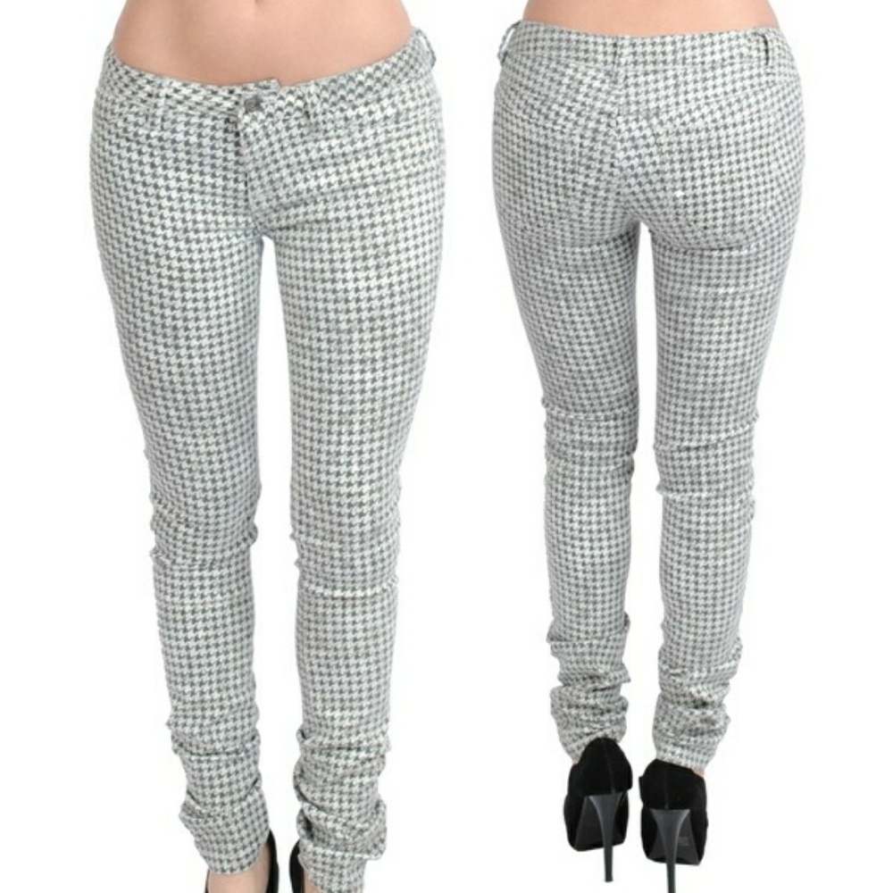 CELLO - "BK11734-LT" HOUNDSTOOTH SKINNY JEGGINGS